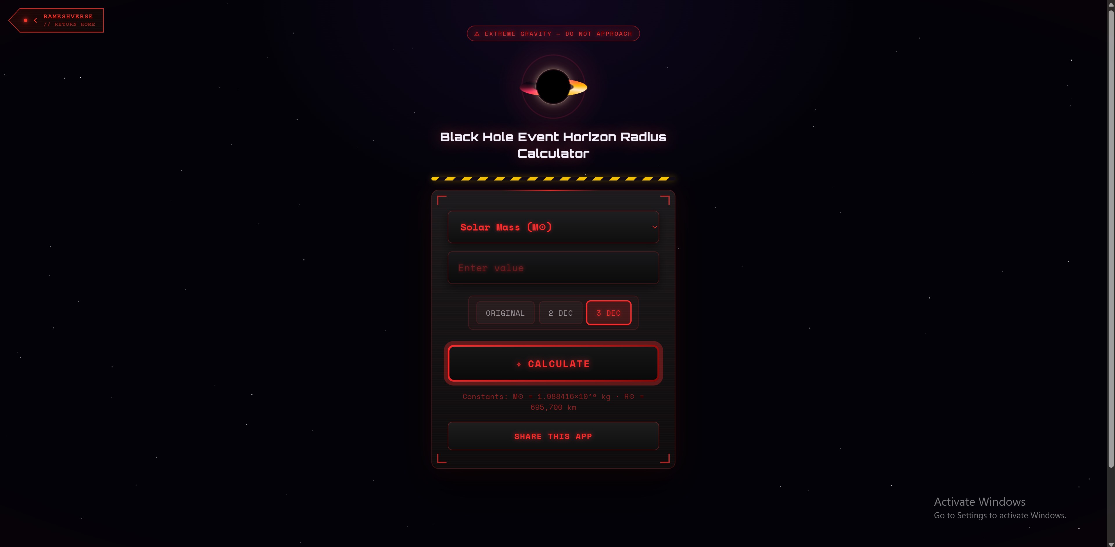 Black Hole Radius Calculator thumbnail